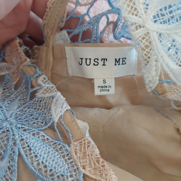 Just Me Miriam Full-Sleeve 3D Lace Floral Dress Size Small - Picture 13 of 13